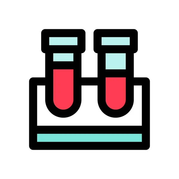 Corona Virüsü Ile Ilgili Test Tüpleri Vektörü Düzenlenebilir Felçli — Stok Vektör