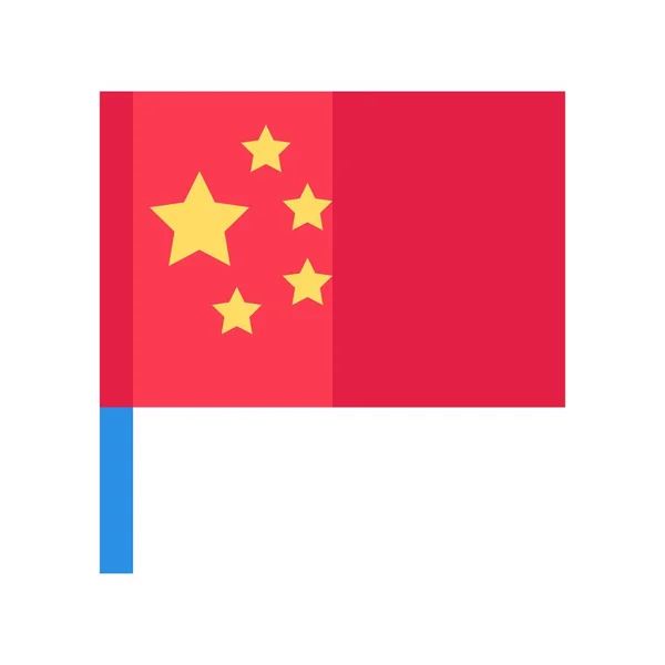 Corona Virus Gerelateerde Chinese Vlag Vector Platte Stijl — Stockvector