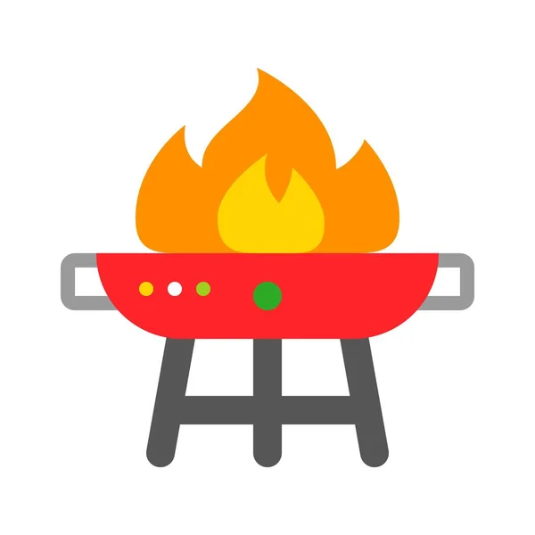 Barbecue Grill Vector Barbecue Related Flat Design Icon — Stock Vector