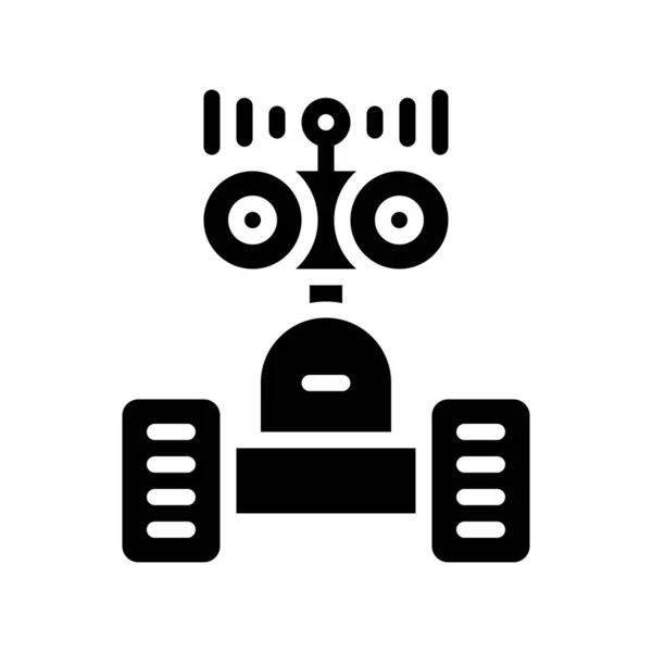 Vettore Navigazione Robot Icona Stile Solido Relativa Alla Robotica — Vettoriale Stock