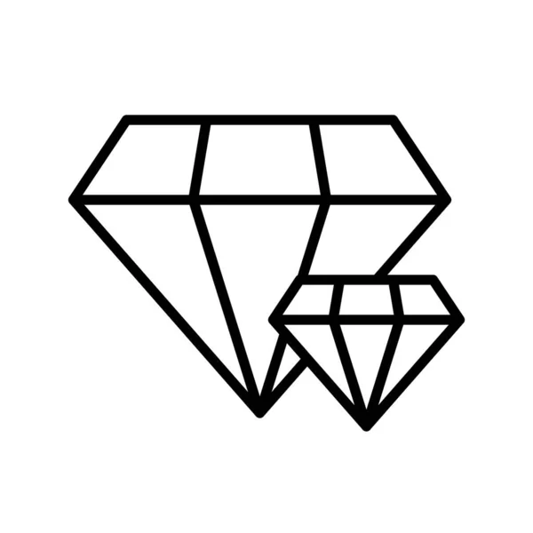 Gemstone vektör çizimi, izole çizgi tasarım simgesi