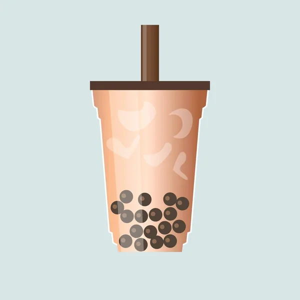 Bubble Tea Oder Pearl Milch Tea Vektor Illustration — Stockvektor