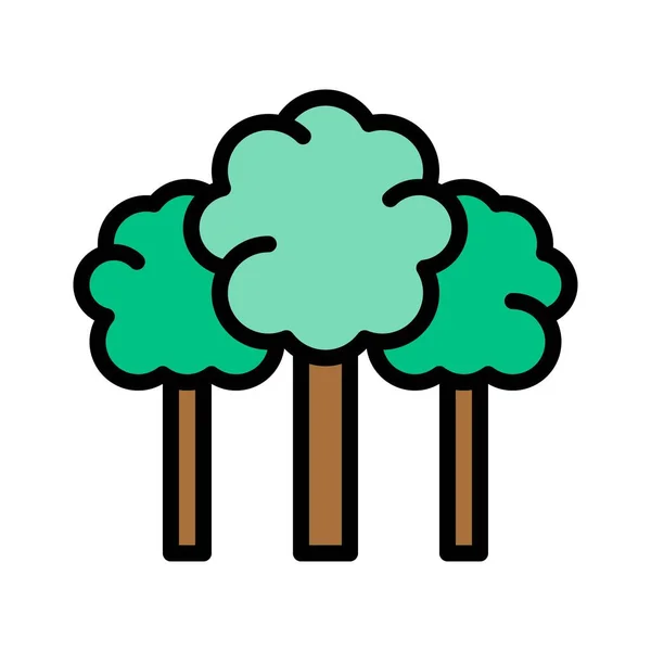 環境関連の木のベクトルと編集可能なストローク ロイヤリティフリーのストックイラスト