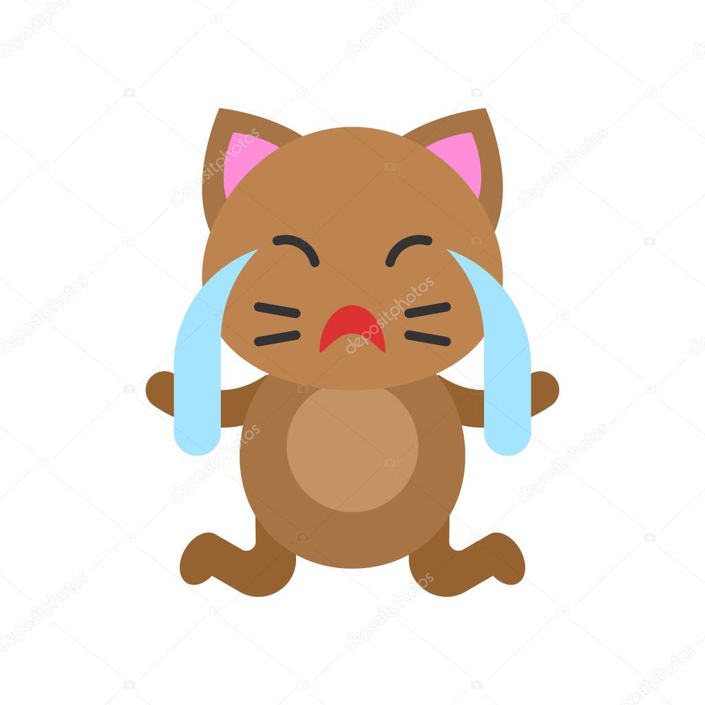 Cute Cat avatar vector illustration, flat style icon