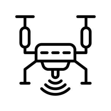 Drone vektör çizimi, geleceğin teknoloji çizgi tasarım simgesi