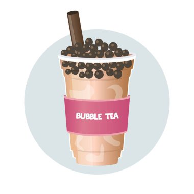 Kabarcık çayı veya İnci çayı vektör illüstrasyonu