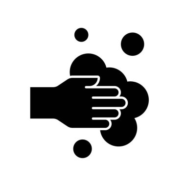 El yıkama vektörü çizimi, hijyen katı tasarım simgesi 