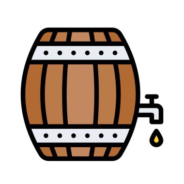 Saint Patrick bira fıçısıyla ilgili, düzenlenebilir vuruşlu musluk vektörü.