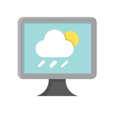 Televizyon ve teknolojiyle ilgili düz dizayn TV vektörü