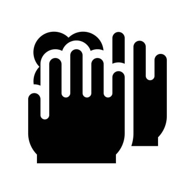 Corona virüsüne bağlı eller su vektörüyle katı tasarım ile yıkanır