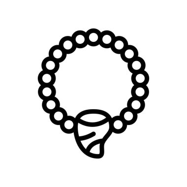 Hawaii ikonu ile ilgili çiçek kolyesi veya kolye çizgisel biçimli iplik vektörü