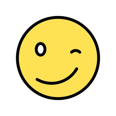 Gülen yüz vektör illüstrasyonu, doldurulmuş tasarım simgesi düzenlenebilir taslağı