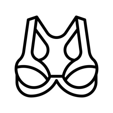 Sütyen veya sütyen vektör çizimi, çizgi tasarım simgesi