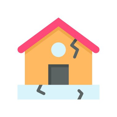 Kirlilikle ilgili hasar evi veya emlak vektörü düz stilde