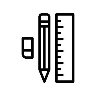 Kırtasiye vektörü, okul satırı tasarım simgesine geri dön