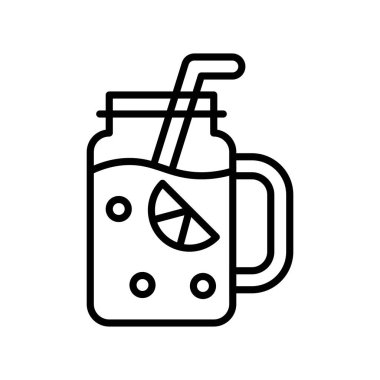 Meyve suyu vektörü, Yaz Tatili ile ilgili satır simgesi