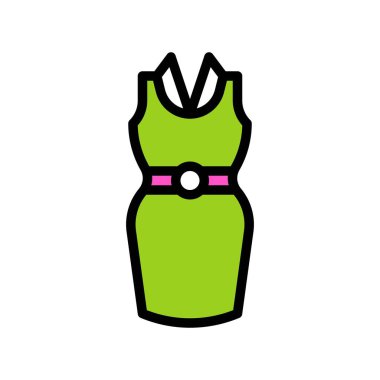 Kadınlar vektör illüstrasyonunu giyer, tasarım düzenlenebilir dış hat simgesini doldurur