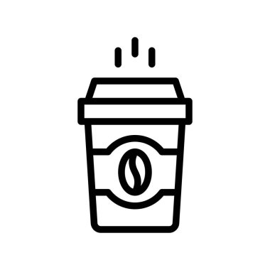 Kahve Gidilecek vektör illüstrasyonu, İçecek Çizgisi tasarım simgesi