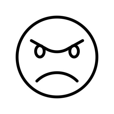 Kızgın yüz vektör illüstrasyonu, satır tasarımı düzenlenebilir ana hatları