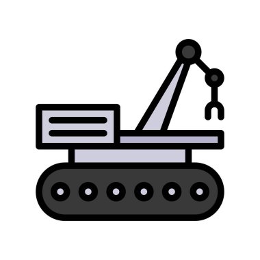 Robotik araba vektör illüstrasyonu, geleceğin teknolojisi tasarım simgesi