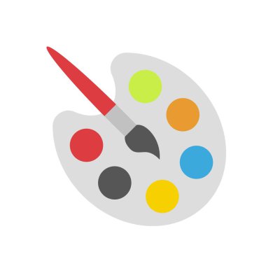 Boya fırçası ve Palet vektörü, Okula Düz Tasarım ikonu