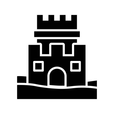 Kumdan kale vektörü, Yaz Tatili ile ilgili katı biçim simgesi