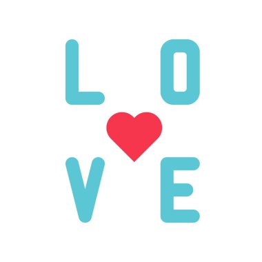 Aşk alfabe vektörü, Valentine ve aşkla ilgili düz biçim simgesi