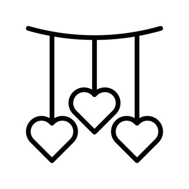 Kalp gezici vektörü, Valentine ve aşkla ilgili çizgi simgesi