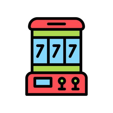 Yazılı metin ile eğlence bağlantılı slot makinesi ve düzenlenebilir vuruş ile vektörleri yönetir