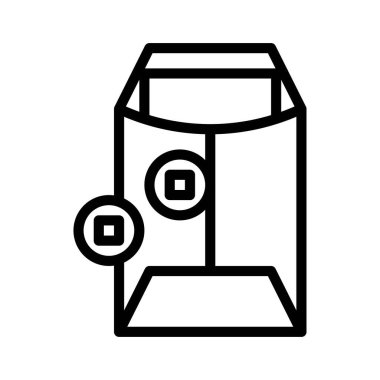 Kırmızı zarf vektörü, Çin Yeni Yıl Çizgisi tasarım simgesi