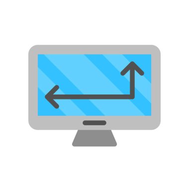 Bilgisayar monitörü vektörü, Elektronik aygıt düz tasarım simgesi