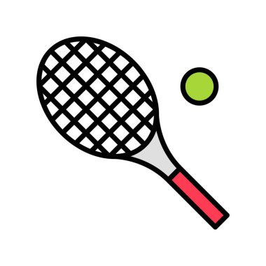 Tenis raket vektörü, Yaz Tatili ile ilgili düzenlenebilir simge taslağı