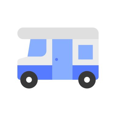 Kamp arabası vektörü, Yaz Tatili ile ilgili düz biçim simgesi