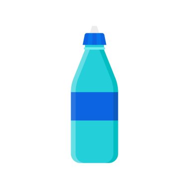 Plastik şişe vektör çizimi, düz tasarım simgesi