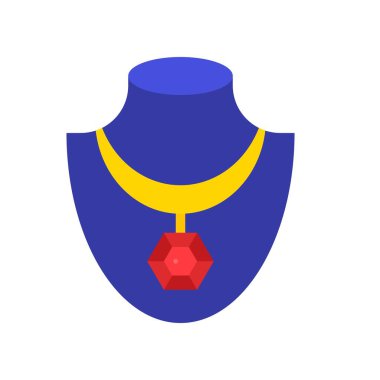 Kolye vektör illüstrasyonu, izole edilmiş düz tasarım simgesi