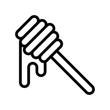 tatlı ve şeker, ahşap çubuklarla ilgili bal vektörler, çizgisel tarzda.,