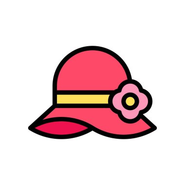 Hawaii ikonu ile ilgili Hawaii gezi şapkası düzenlenebilir felçli çiçek vektörü olan kadınlar veya kızlar için