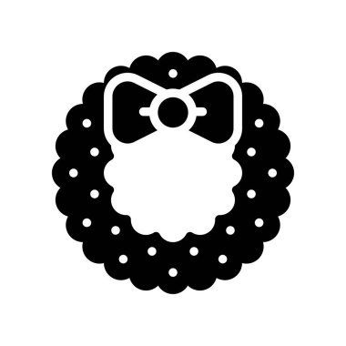 Noel Çelengi vektör illüstrasyonu, katı biçim simgesi