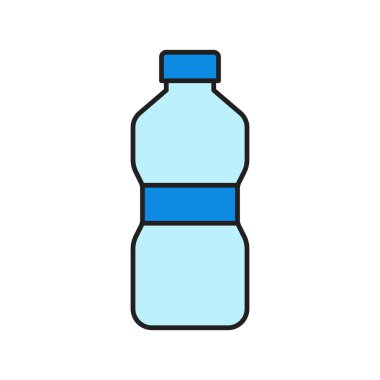 Plastik şişe vektör illüstrasyonu, doldurulmuş düzenlenebilir tasarım ana hatları simgesi