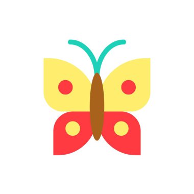 Kelebek vektör illüstrasyonu, Paskalya düz tasarım simgesi