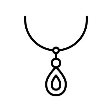 Kolye vektör illüstrasyonu, izole çizgi tasarım simgesi