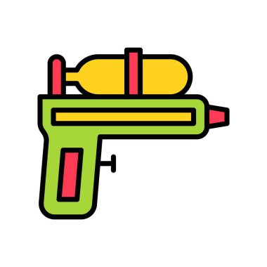 Su tabancası vektörü, Yaz Tatili ile ilgili ikon düzenlenebilir ana hatları