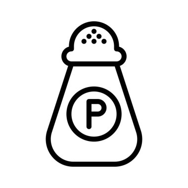 Biber karıştırıcı vektörü, Barbekü ile ilgili satır dizaynı düzenlenebilir vuruş simgesi