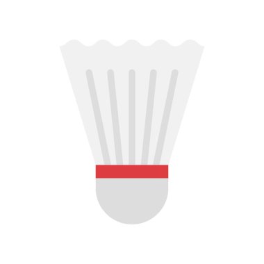 Shuttlecock vektörü, okula geri dön düz tasarım simgesi