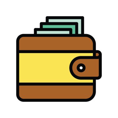 finans, bankacılık ve parayla ilgili cüzdan vektörü ile düzenlenebilir vuruş