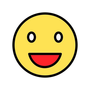 Gülen yüz vektör illüstrasyonu, doldurulmuş tasarım simgesi düzenlenebilir taslağı