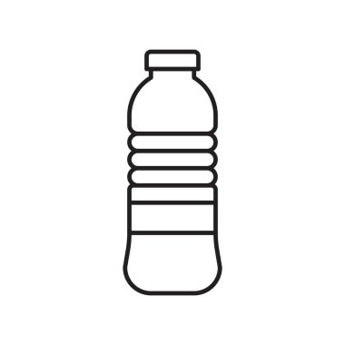Plastik şişe vektör illüstrasyonu, çizgi tasarım simgesi