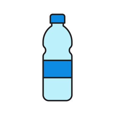Plastik şişe vektör illüstrasyonu, doldurulmuş düzenlenebilir tasarım ana hatları simgesi