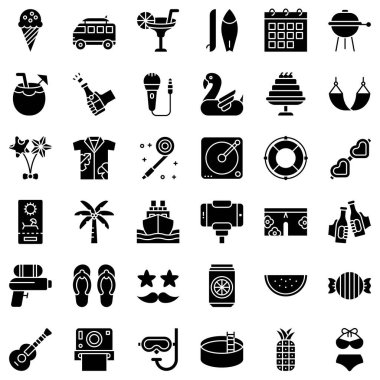 Yaz partisi ilgili vektör seti, katı biçim