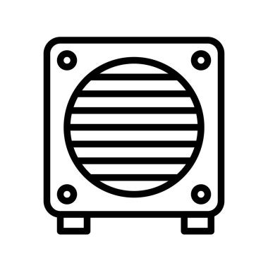 Egzoz fan vektör illüstrasyonu, izole çizgi tasarım simgesi